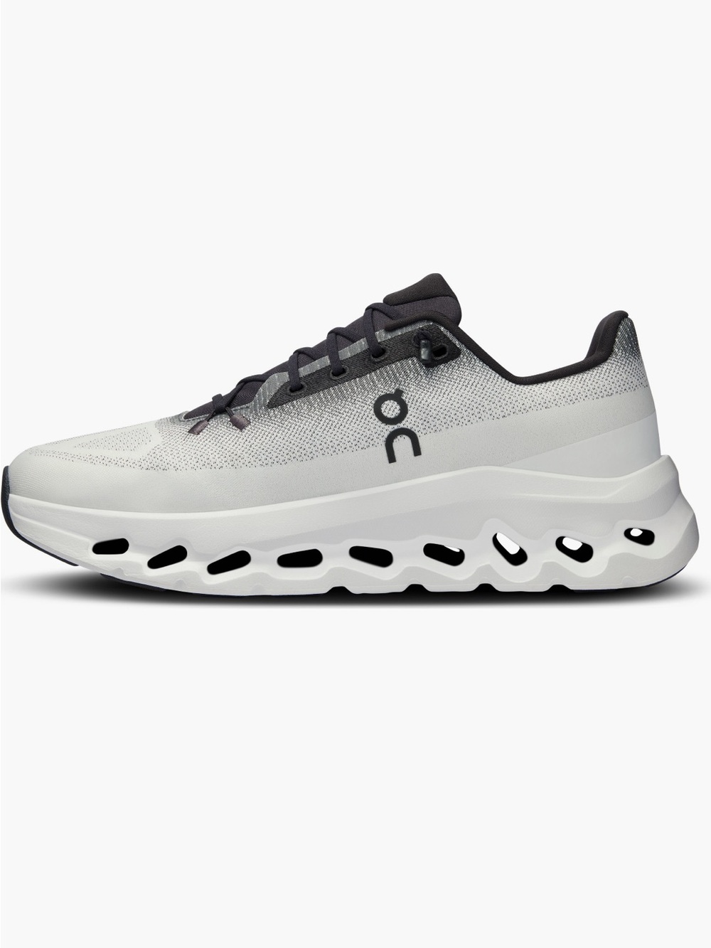 On Running Mens Cloudmonster Running Shoe - White/Charcoal